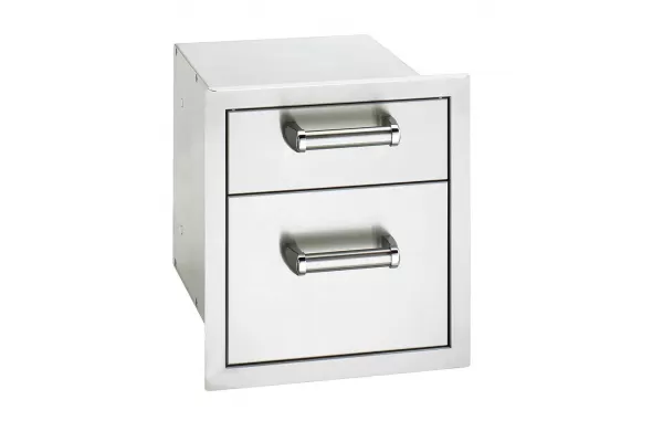 Fire Magic Flush Mounted Double Storage Drawers with Soft Close System