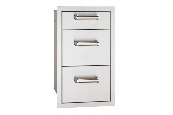 Fire Magic Flush Mounted Triple Storage Drawers with Soft Close System