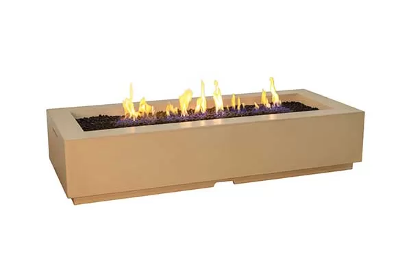 American Fyre Designs Black Lava Louvre Long Rectangle Fire Pit