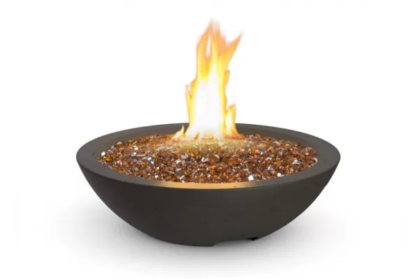 American Fyre Designs 24-inch Black Lava Marseille Fire Bowl