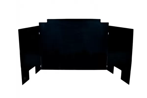 Real Fyre Three-Panel Contemporary Fyreback Black Porcelain