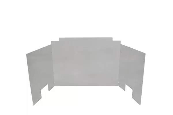 Real Fyre Three-Panel Contemporary Fyreback, Polished Stainless Steel