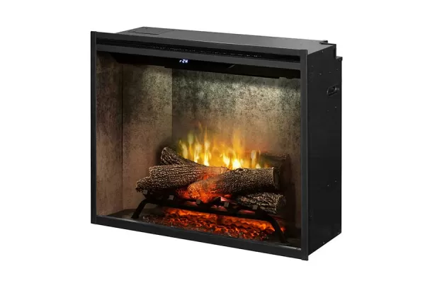 Dimplex Revillusion 30-inch Built-in Firebox with Glass Pane and Plug Kit, Weathered Concrete (RBF30WCG)