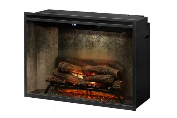 Dimplex Revillusion 36-inch Built-in Firebox with Glass Pane and Plug Kit, Weathered Concrete (RBF36WCG)